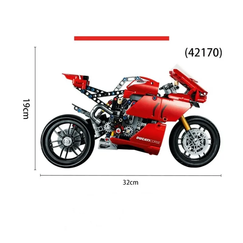 Technológia Motorkerékpár építőkövei Ducatied MOC 42107 Mozdony Modell Mechanikus Csoport Tégla Nehéz Közgyűlés Gyerek Játék ajándék - 2