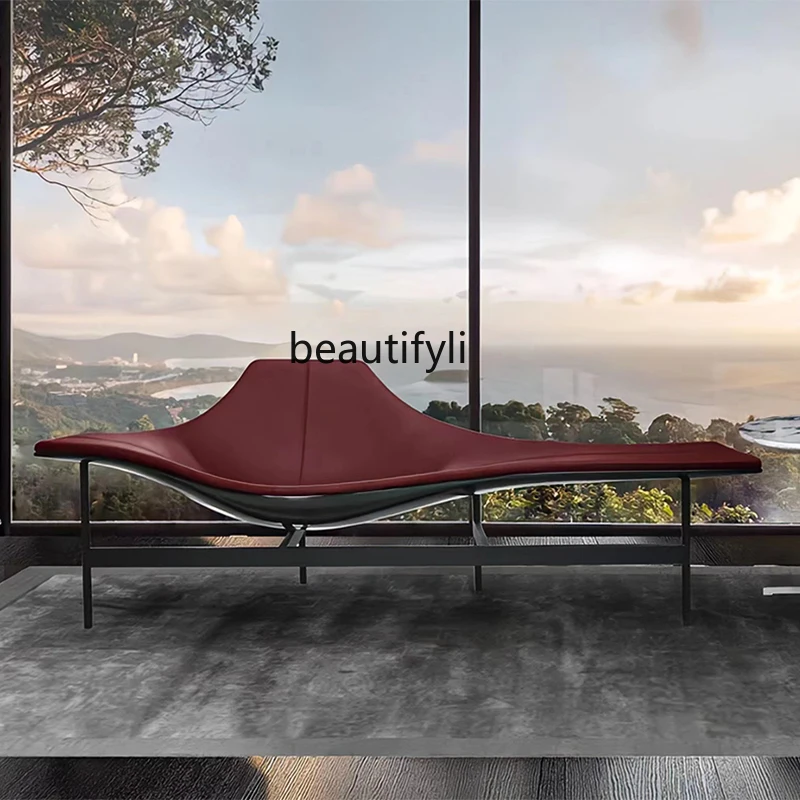 Tervező Kreatív Kanapé Terminál Egyszerű Szabadidős Fekvőfotel Északi Modern Bőr Fotel, nappali bútorok - 2