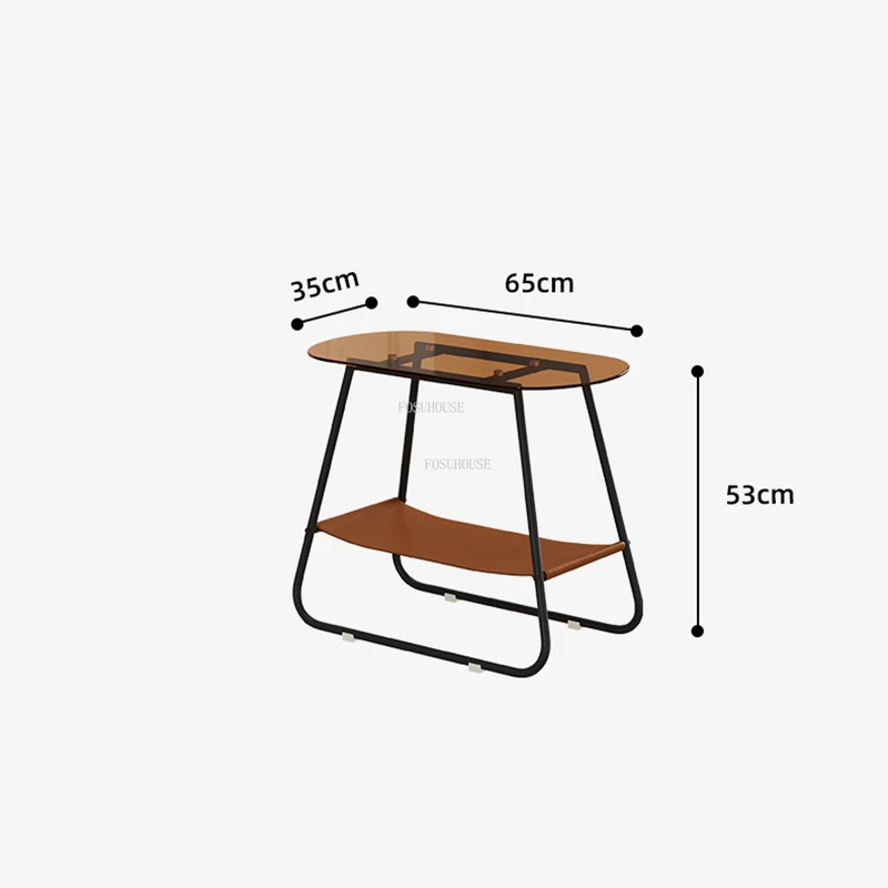 Tervező Luxus Asztalkák Éjjeli Északi Nappaliban Kanapé Oldalsó Asztal Végén, Modern, Egyszerű Tároló Üveg Couchtische Bútorok - 5