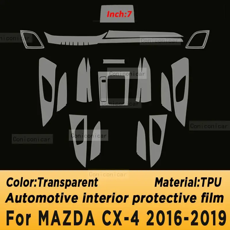 A MAZDA CX-4 2016-2021 Sebességváltó Panel Navigációs Képernyő Autóipari Belső TPU Védőfólia Takarja Anti-Semmiből Tartozékok - 1
