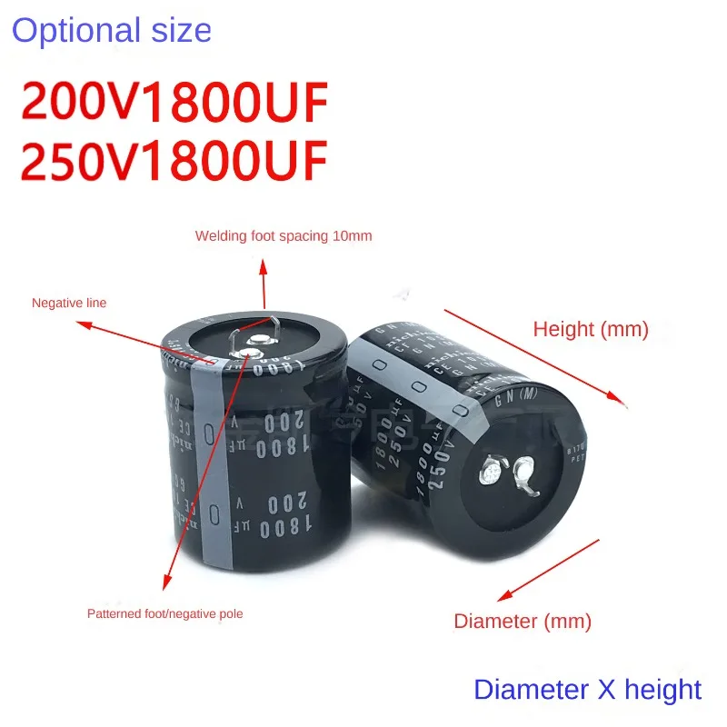 (1db) 200v1800uf kondenzátor 250v1800uf Nippon nichicon 30X45/50 35X40/45/50 - 1