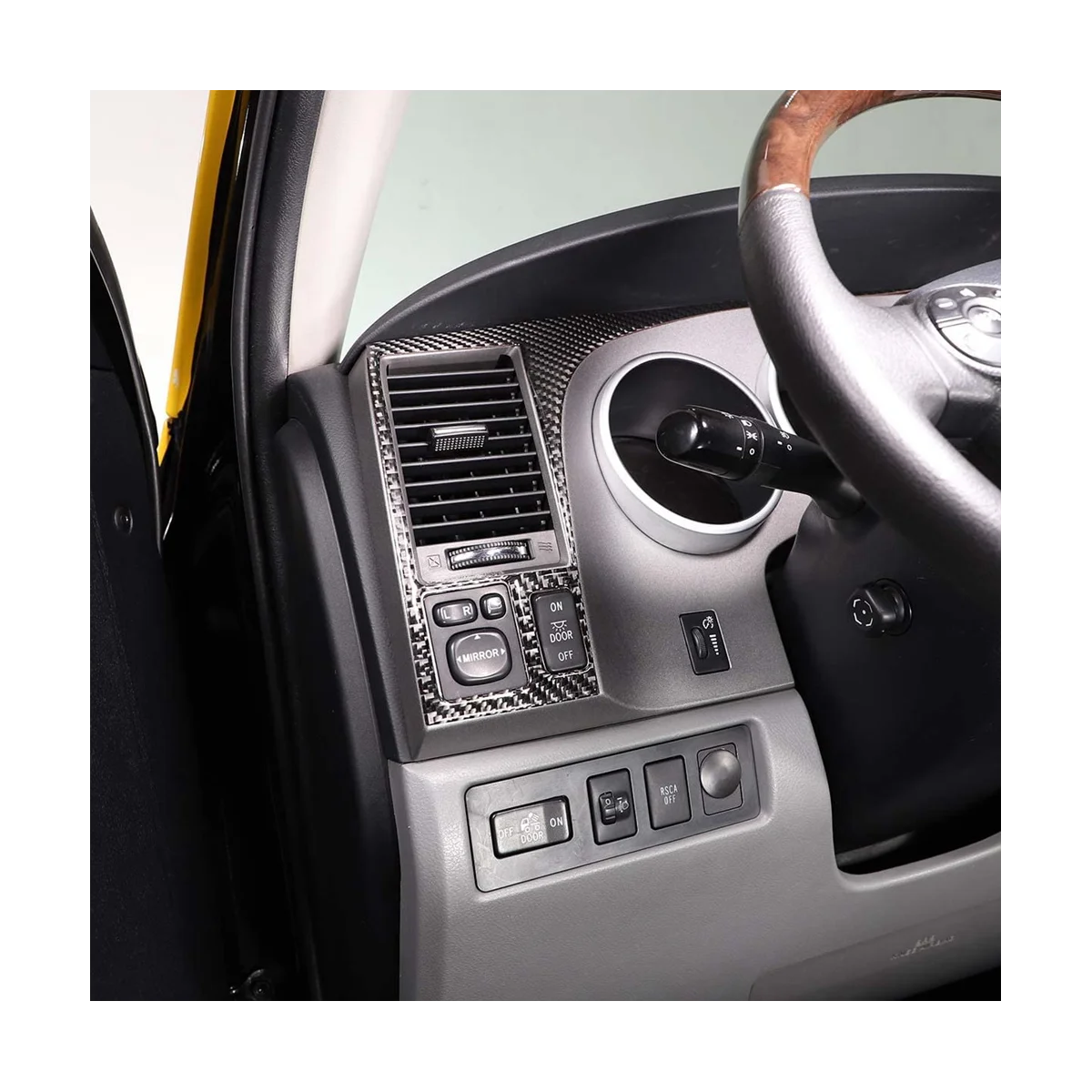 A Toyota Tundra 2007-2013 LHD Autó Műszerfal Panel, Dekorációs Matrica, Trim Kiegészítők - Puha Szénszálas - 4