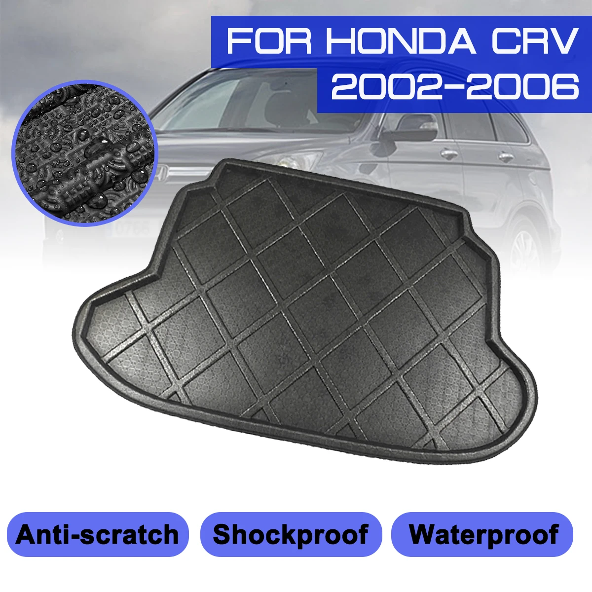A Honda CRV 2002 2003 2004 2005 2006 Autó Szőnyeg Szőnyeg Hátsó Csomagtartó Anti-sár Borító - 0