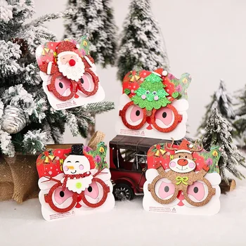 Új Karácsonyi Kreatív Dekoráció Aranyos Mikulás, Hóember Szemüveg Óvoda Bevásárlóközpont Party Dress Up Kellékek